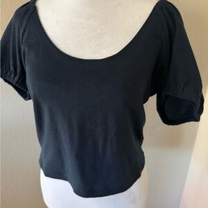 Banana Republic Black Scoop Neck Crop Top